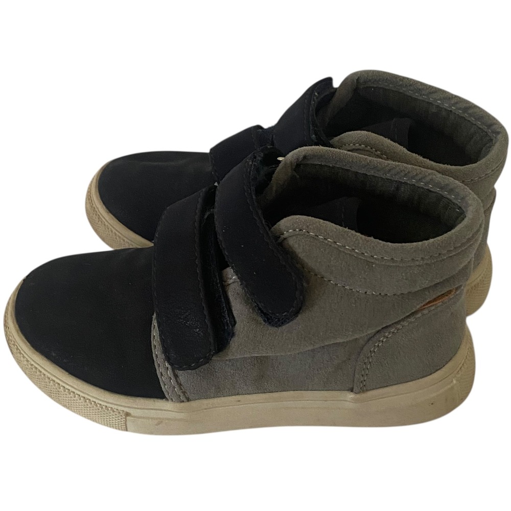 State Kids Grey Navy Blue Mid Top Hook and Loop Sneakers Size 8M‎ 5833914